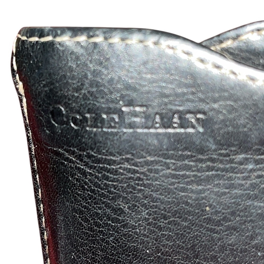 Cole Haan black leather money clip with card & cash slot